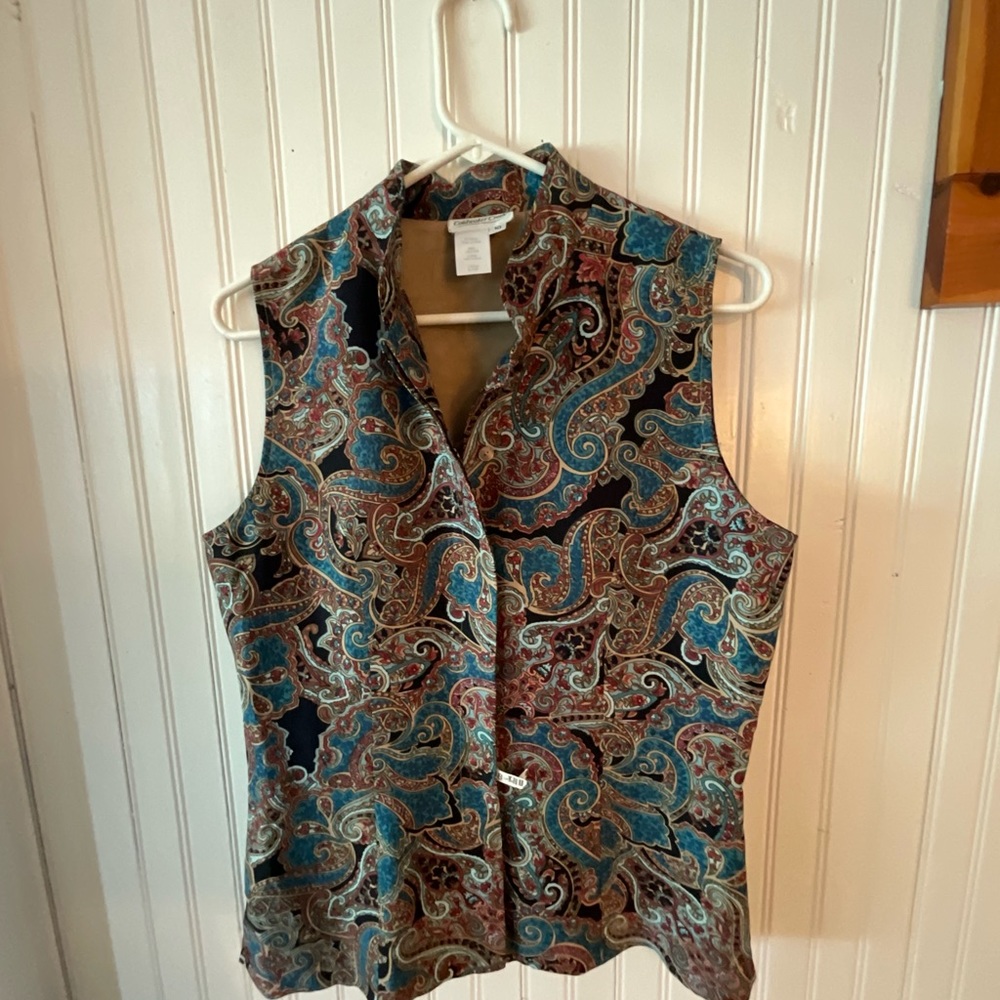 Silk patterned vest (size 10)